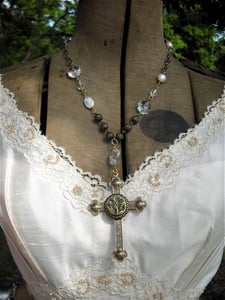 Image of Grandmother's Buttons: Crystal Prism Cross Necklace