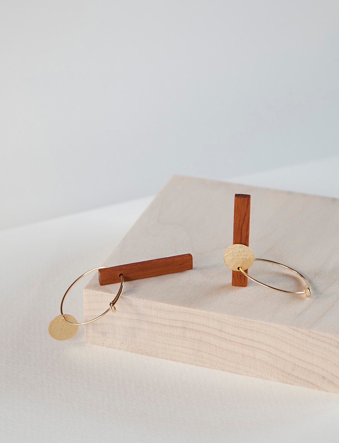 Image of EARRINGS. Gold-Palo Rosa