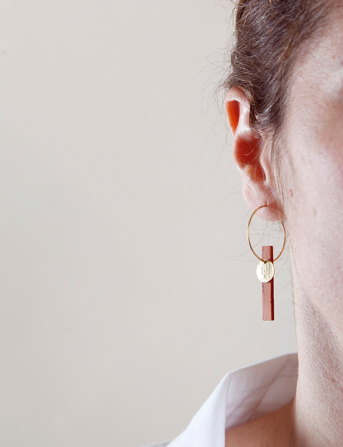 Image of EARRINGS. Gold-Palo Rosa