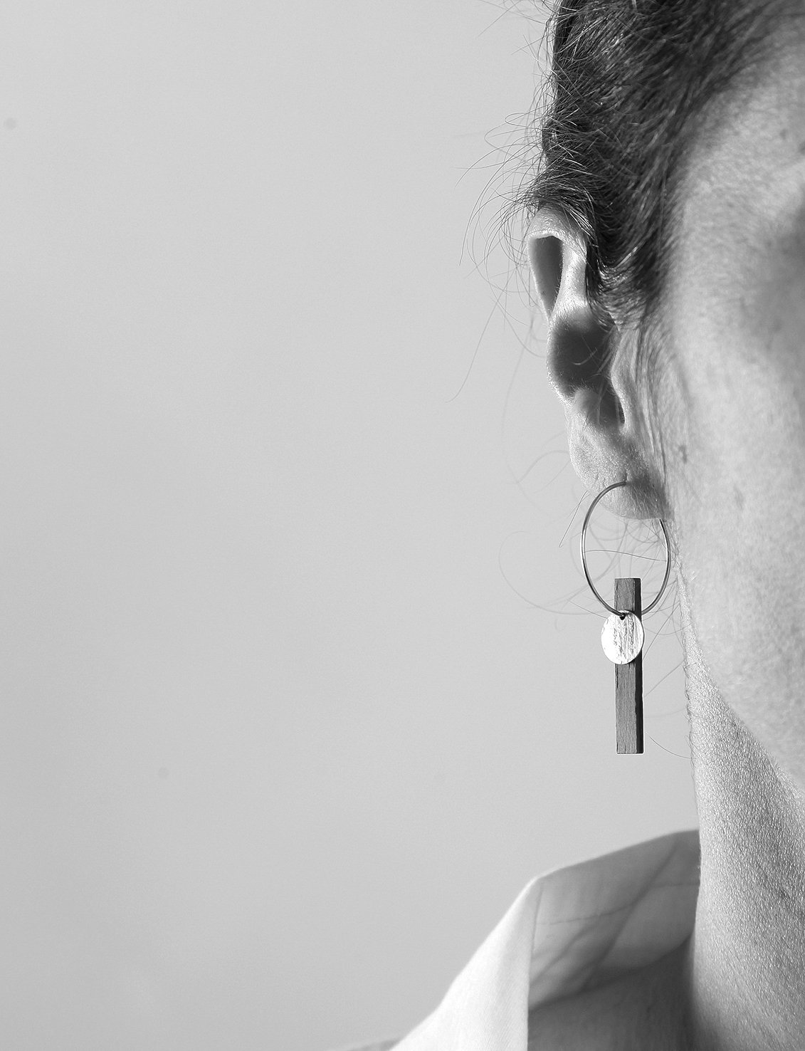 Image of EARRINGS. Silver Walnut