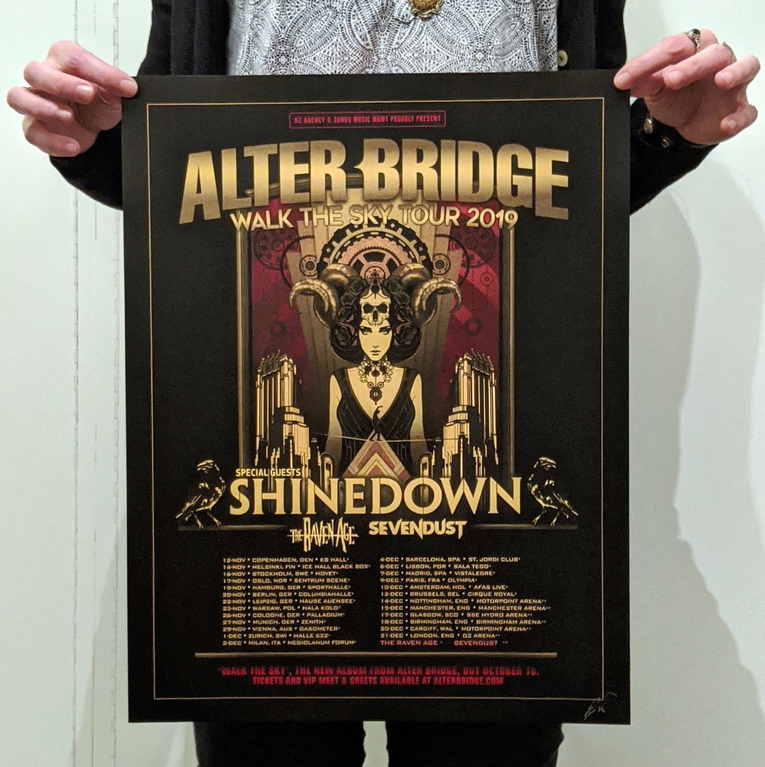 Alter Bridge 2022 'Pawns & Kings' European Tour Poster