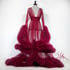 "Cassandra" Merlot Marabou Dressing Gown PRE-ORDER Image 3