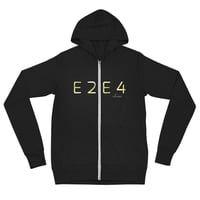 Image 2 of E2E4 Unisex Skinny Lightweight Zip Hoodie - available in black or grey