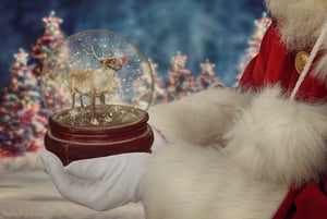 Image of Santa Snowglobe Digital Backgrounds