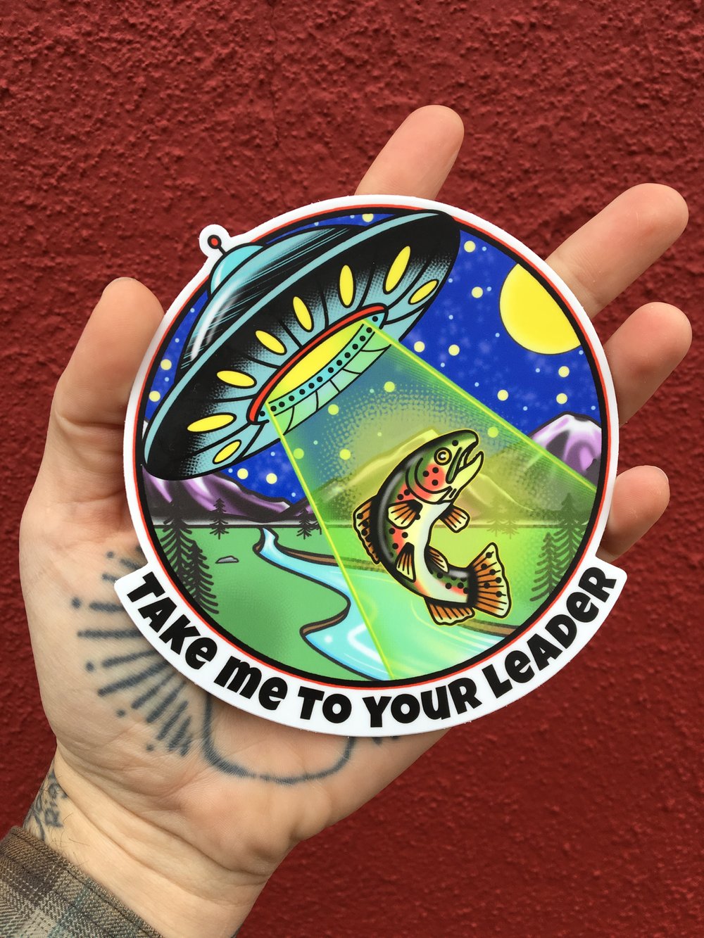 “Take Me To Your Leader” Sticker | DrewLR