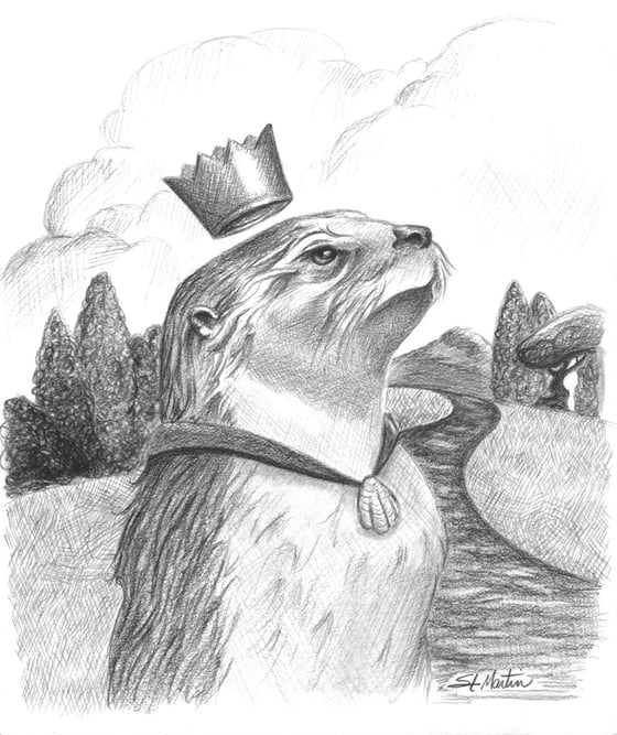 Image of The Otter King Drawing - Original Drawing