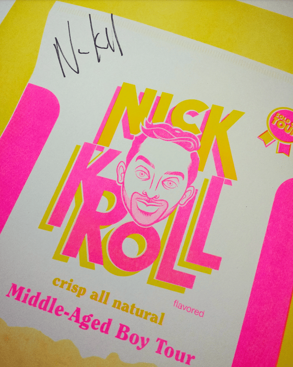 Image of Nick Kroll 'Middle-Aged Boy' print (autographed)