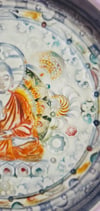 Saffron Nirvana Meditation Porcelain Wall Piece 