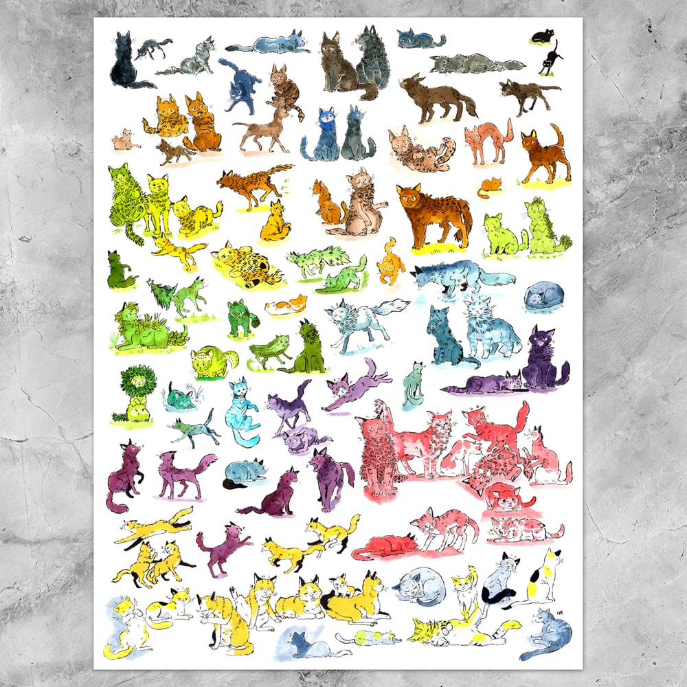 Image of Colorful Cats Art Print