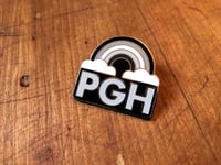 Image 1 of PGH Greynbow Pittsburgh Grey Rainbow Enamel Pin