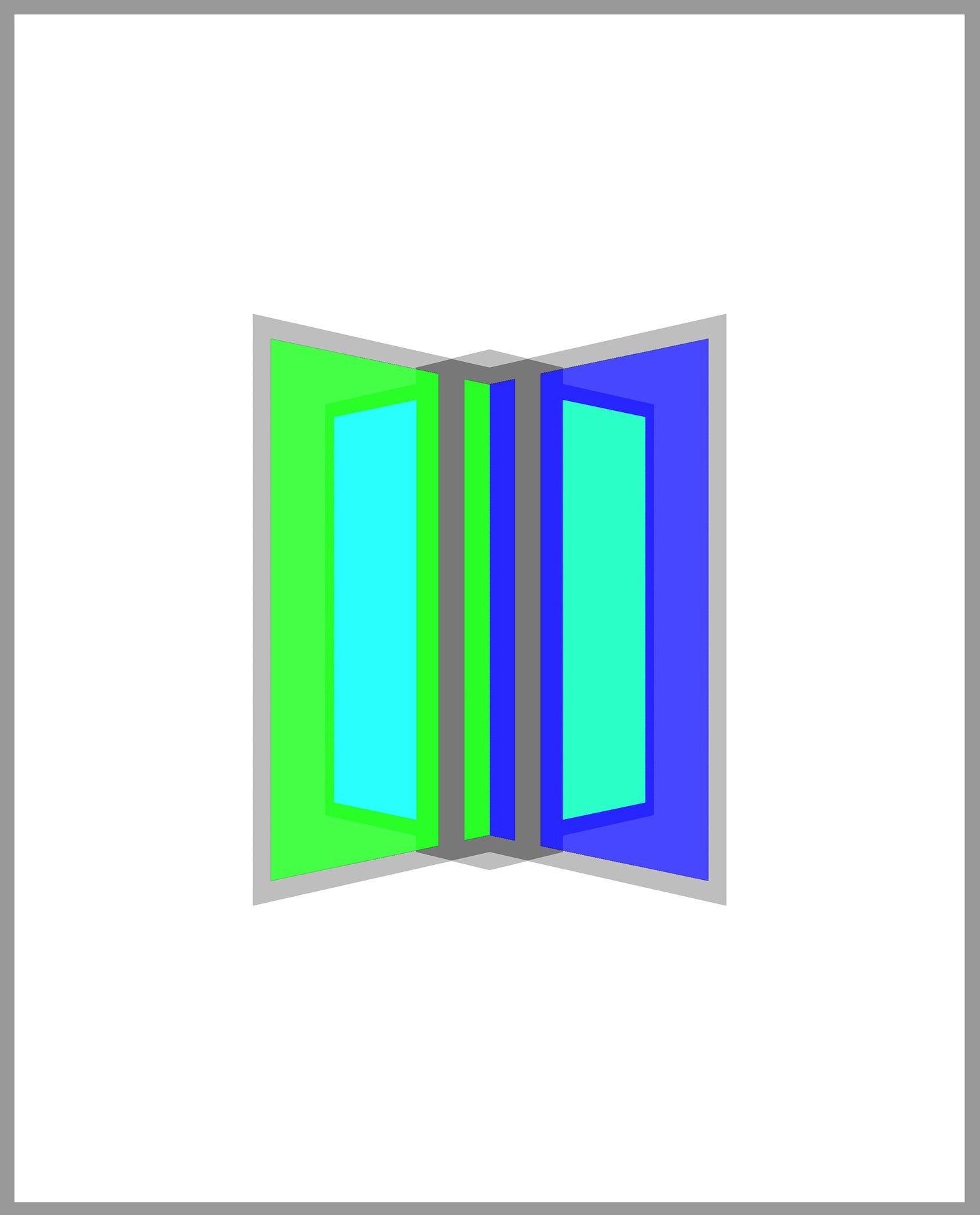 Image of Phillip K. Smith III, "10 Columns: Green-Blue," 2019