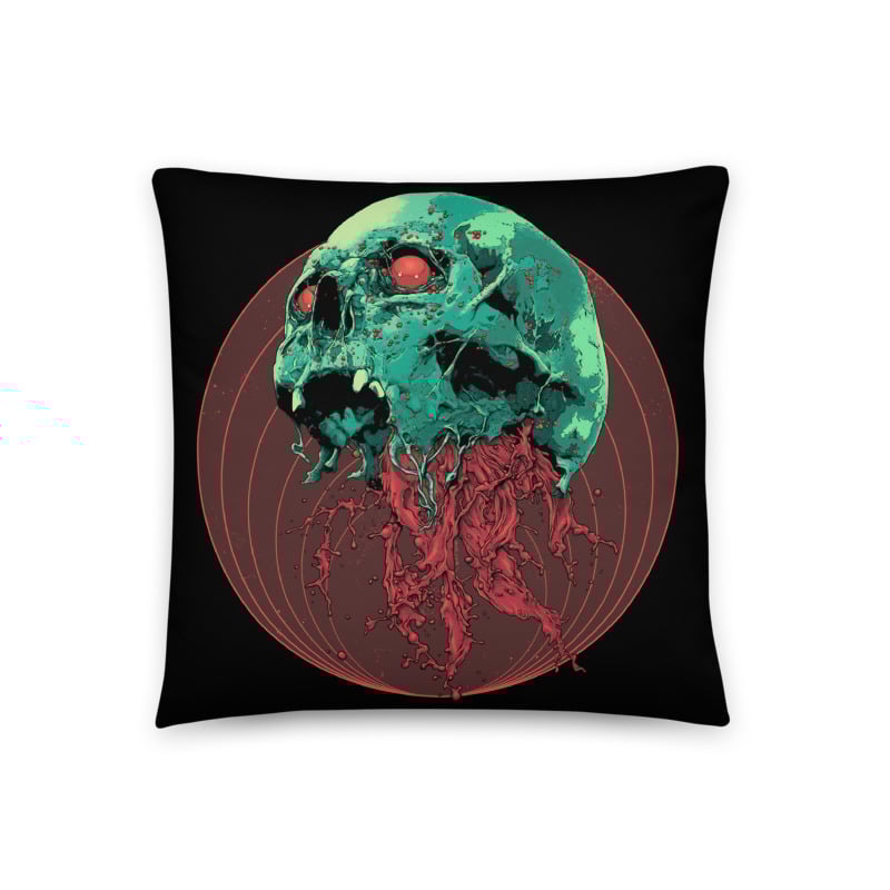 Image of Skull Full Of Blood Throw Pillow