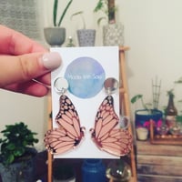 Etched butterfly dangles  