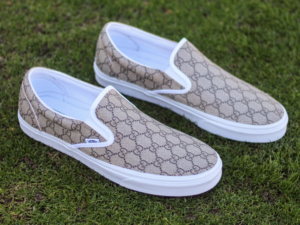 Image of "All-Over GG" Vans Slip-Ons