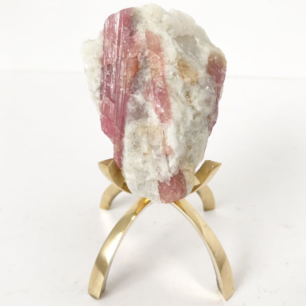Image of Pink Tourmaline no.11 Pink Cactus Collection Brass Claw Pairing