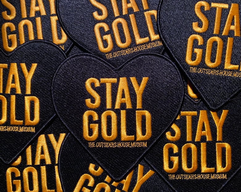 Image of The Outsiders House Museum "Stay Gold" Heart Patch. 