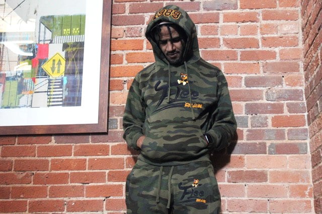 Image of Bear on Flee Camo Hooded Sweatsuit