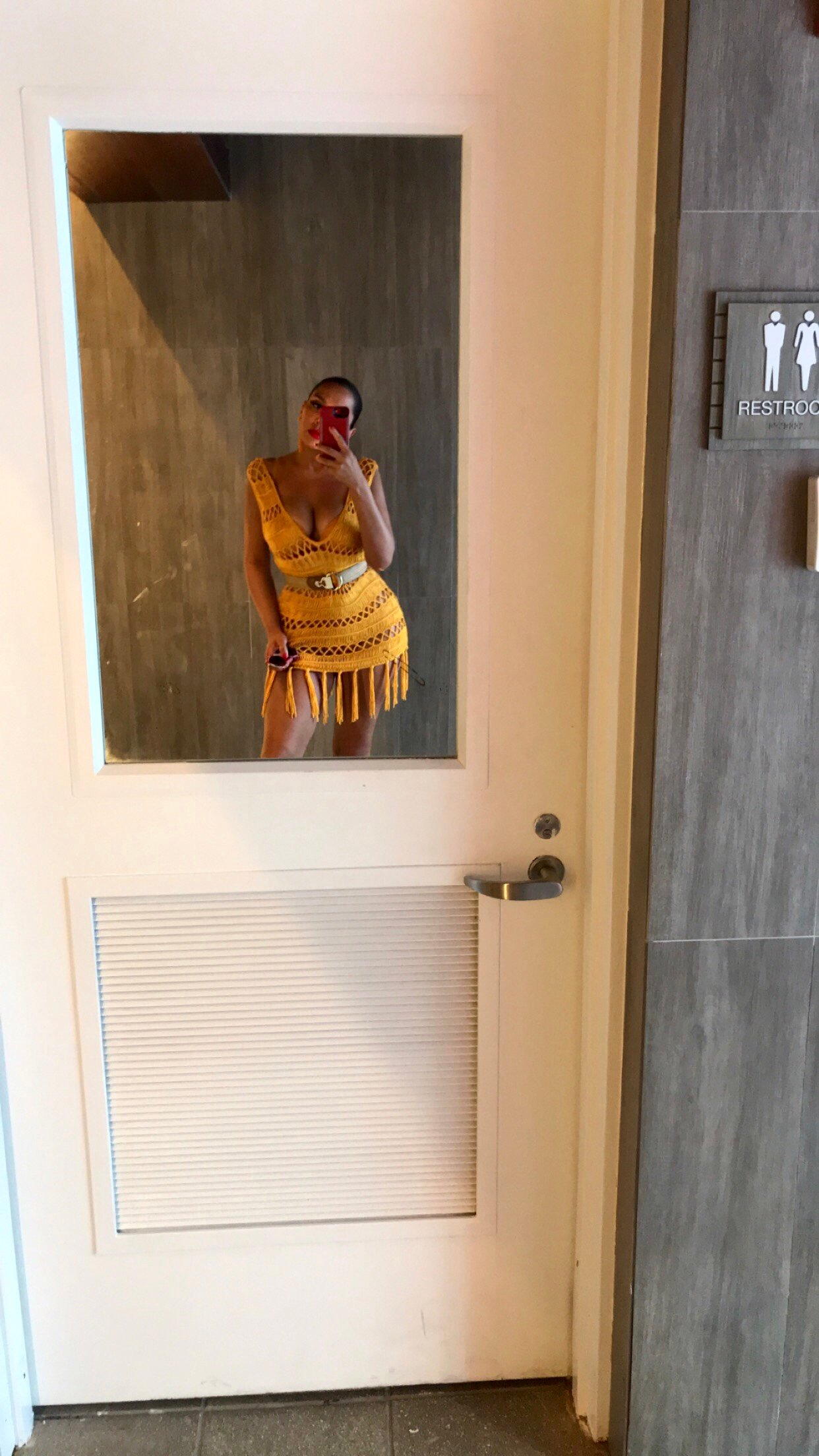Image of MUSTARD CROCHET KNIT COVERUP WITH TASSELS (SMALL)