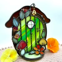 Image 3 of Green Fairy Door Candle Holder