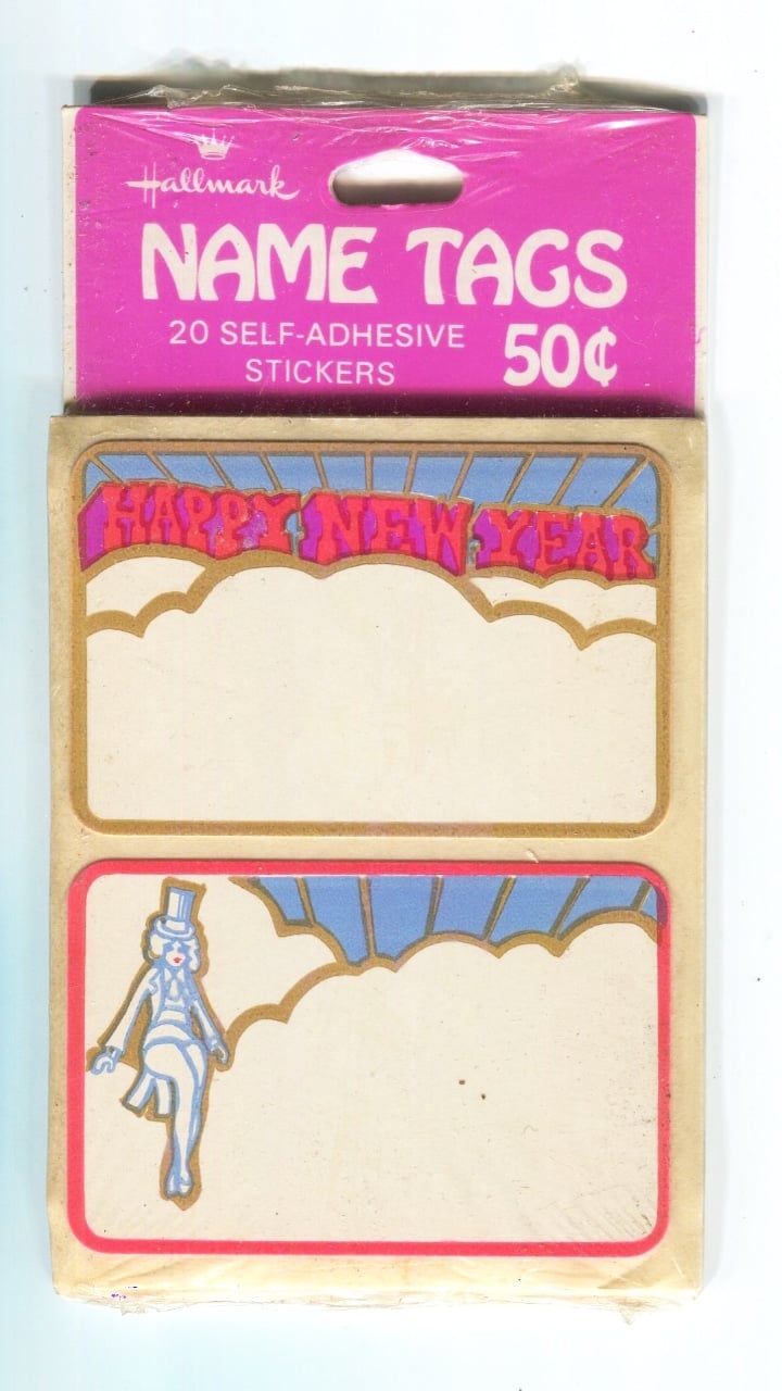 Image of Vintage New Years Name Badge- Unopened Pack 2
