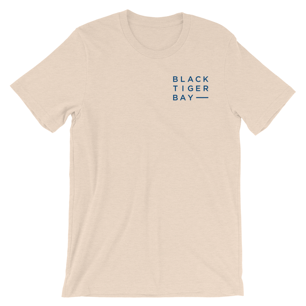 Image of Text Tee (Blue Text on Dust Heather)