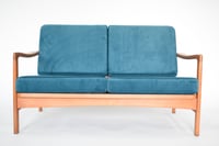 Image 1 of Banquette 2 places BZ velours bleu