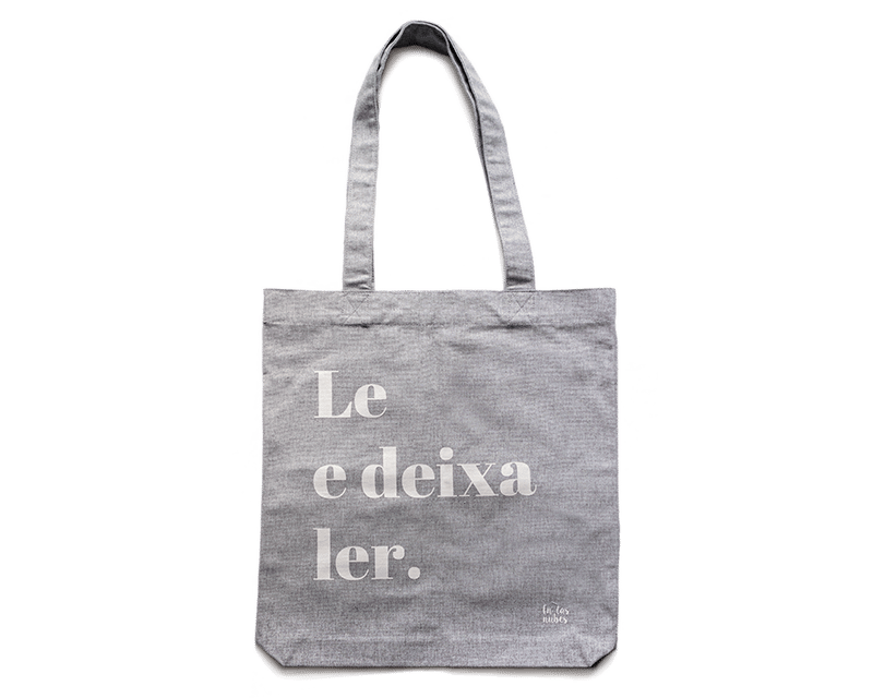 Image of Bolsa tote algodón reciclado gris galego "Le e deixa ler"