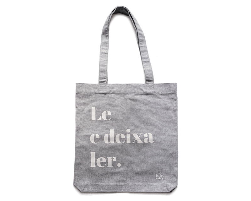 Image of Bolsa tote algodón reciclado gris galego "Le e deixa ler"