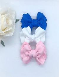Image 1 of Set of 3, 2” Lily bows/fringe clips