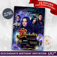 Descendants 3 invitation, descendants 3 birthday invitation, printable descendants 3