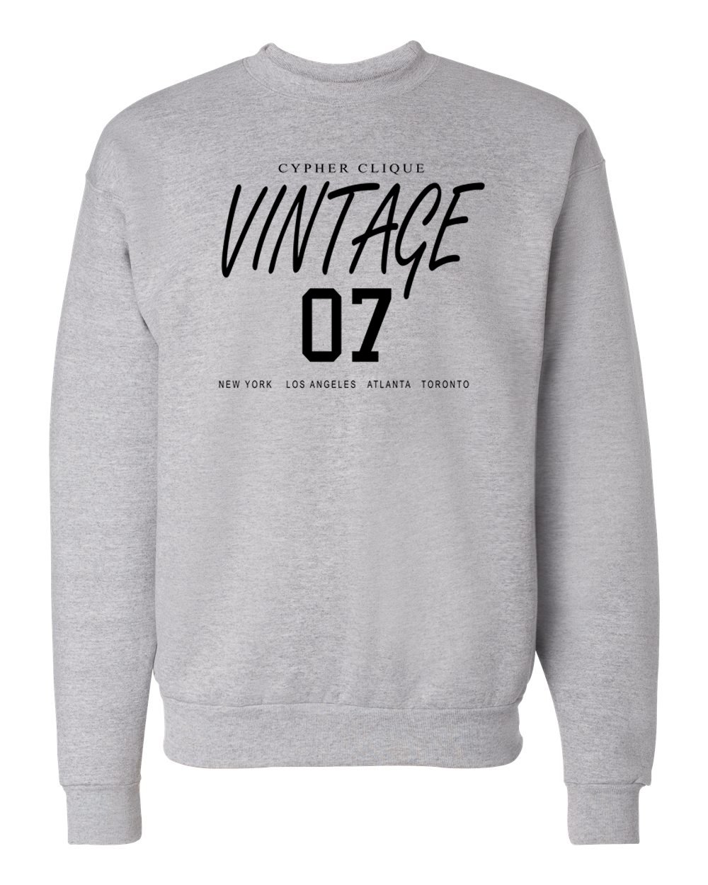 Image of Cypher Clique "Vintage 07" Sweatshirt (Black Text)
