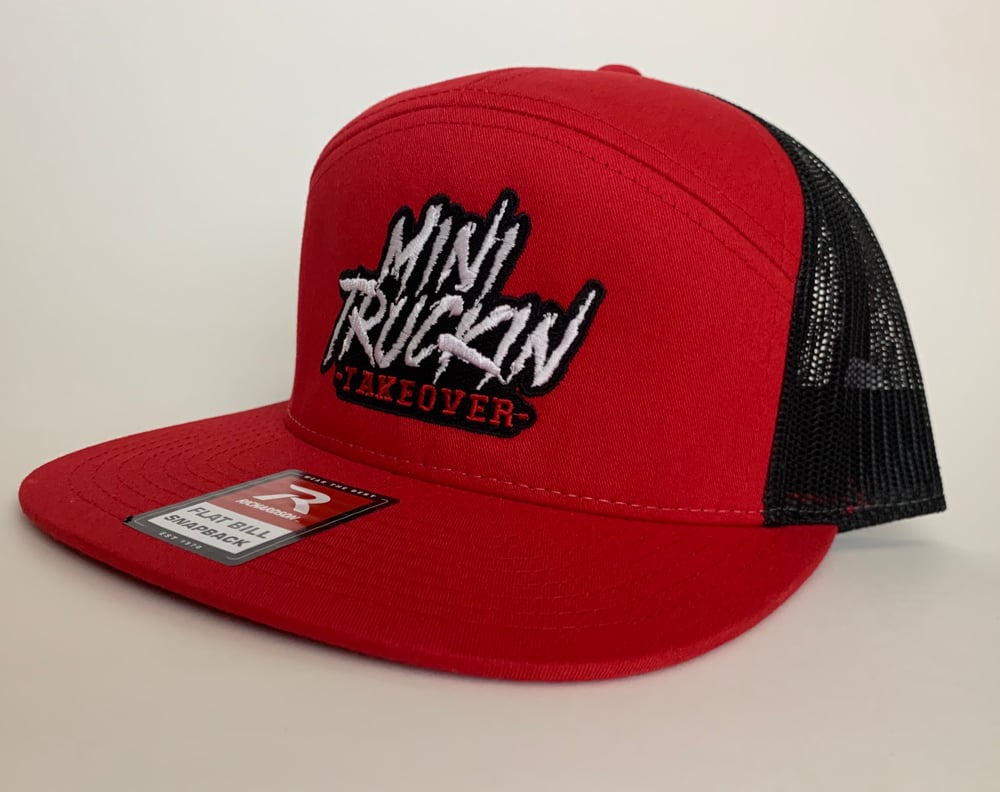 Image of Red/Black 7 Panel Trucker