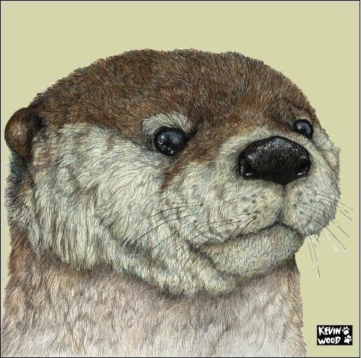 Image of Otter ceramic coaster by Kevin Wood