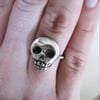 Skully Ring, Sterling Silver