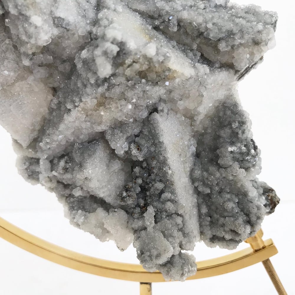 Image of Fluorite/Quartz/Chalcopyrite no.22 + Brass Arc Stand