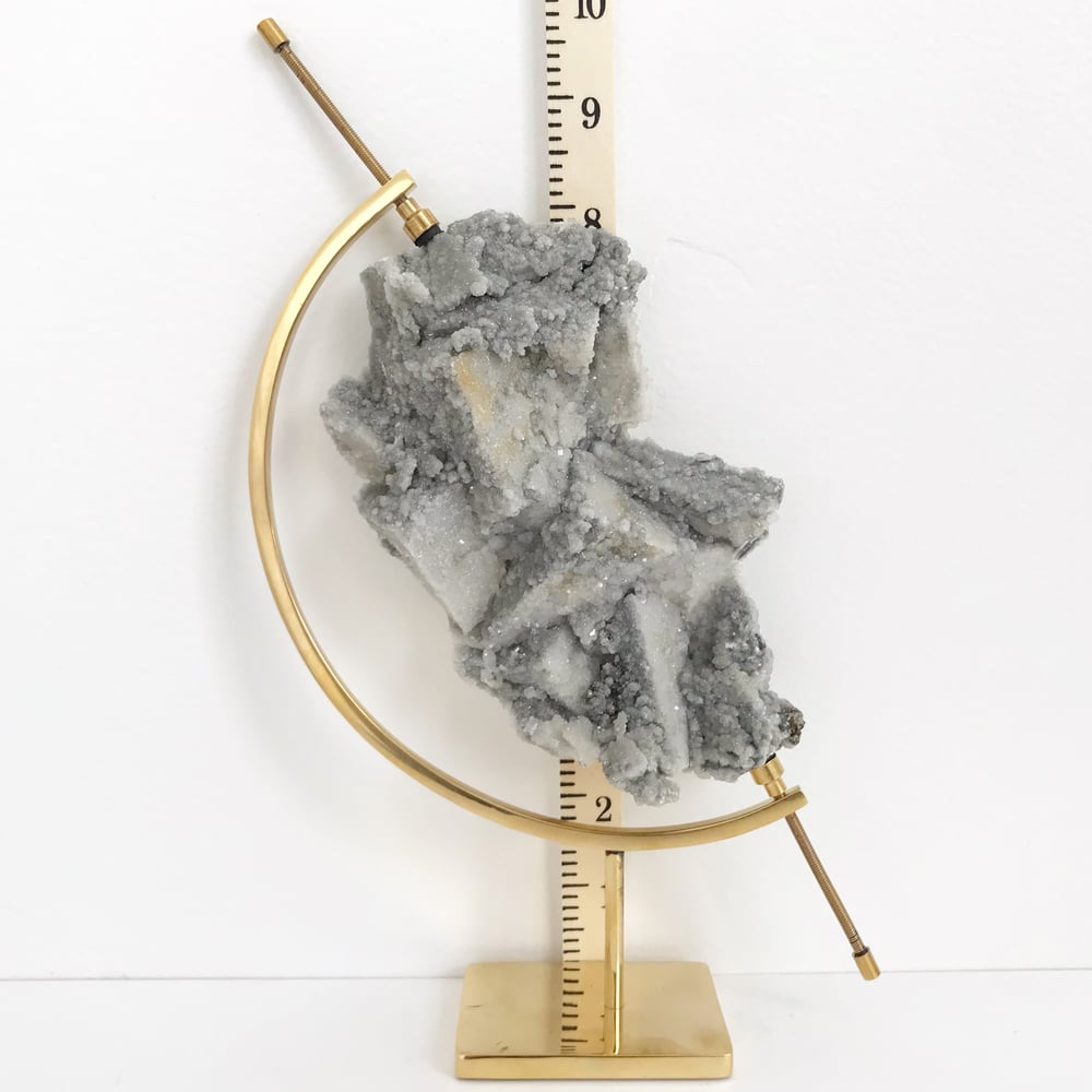 Image of Fluorite/Quartz/Chalcopyrite no.22 + Brass Arc Stand