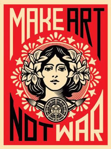 Image of Shepard Fairey Obey Giant Make Art Not War Peace Girl Poster