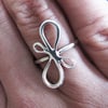 Victorian Ribbon Ring, Sterling Silver