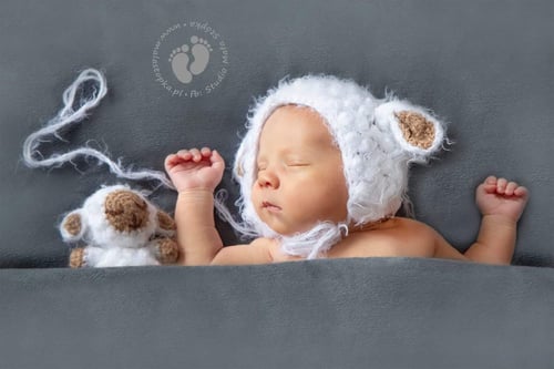 Image of Fluffy set lamb. Newborn size
