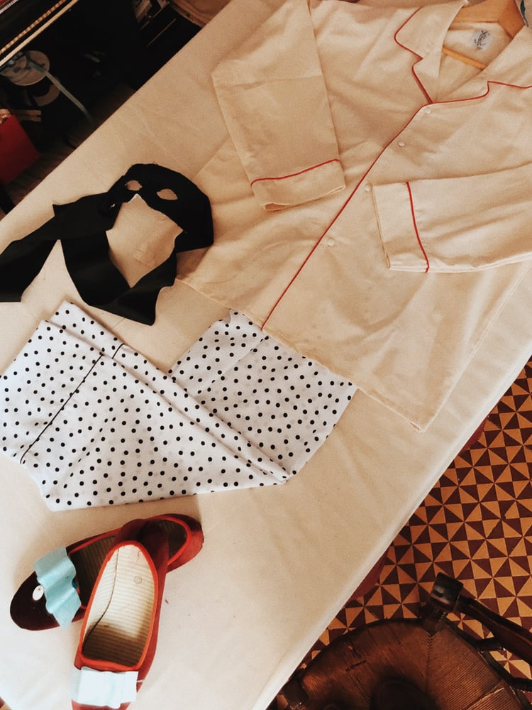 Image of Red Royal Pijama with Polka dots pant