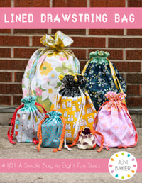 Image 2 of Lined Drawstring Bag Pattern Bundle (PDF Download)