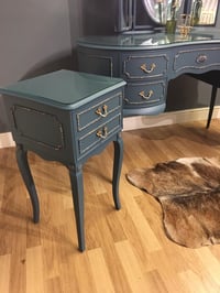 Image 2 of Dressing table & bedside tables with glass tops.