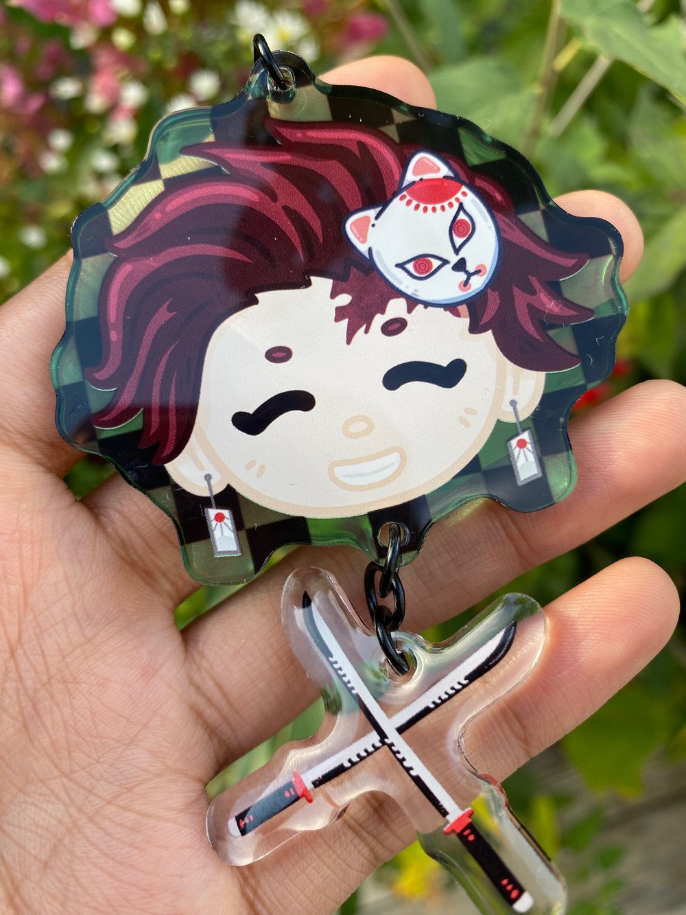 Tanjiro Demon Slayer Keychain & Sticker