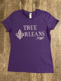 Ladies Purple w/White True Orleans T-Shirt