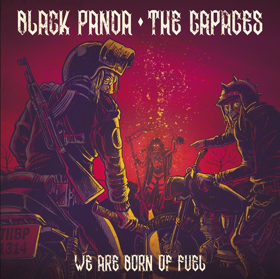 Image of LADV132 - BLACK PANDA / The CAPACES "we are born of fuel" 7"