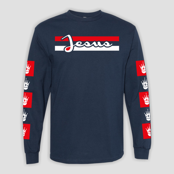 Image of Jesus - Long Sleeve in Navy Blue