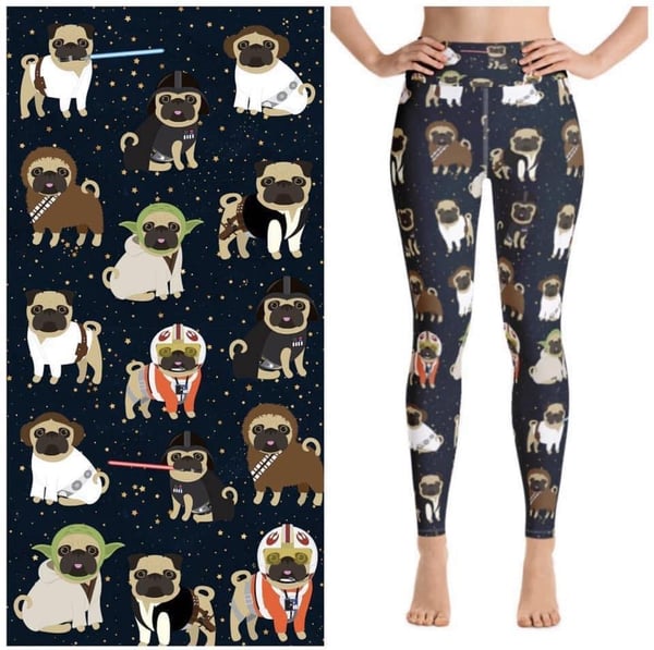 Image of Space Pugs Custom Design TC Leggings 