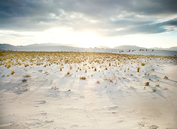 Image of white Sands New Mexico sunset 