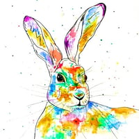'Rainbow Hare' Greeting Card