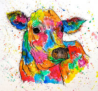 'Rainbow Cow' Greeting Card